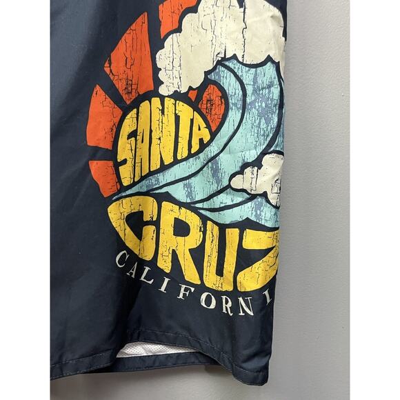 Old Navy Swim‎ Trunks Men's XL Blue Santa Cruz California Lined Board Shorts - Picture 5 of 7